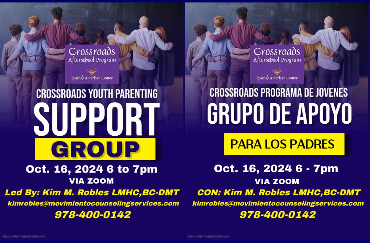 English and Spanish Flyers for Crossroads Youth Parenting Support Group